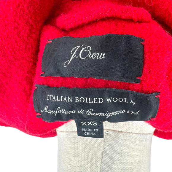 J. Crew Camille Short Boiled Wool Wrap Coat In Bright‎ Red Size XXS - Picture 11 of 13